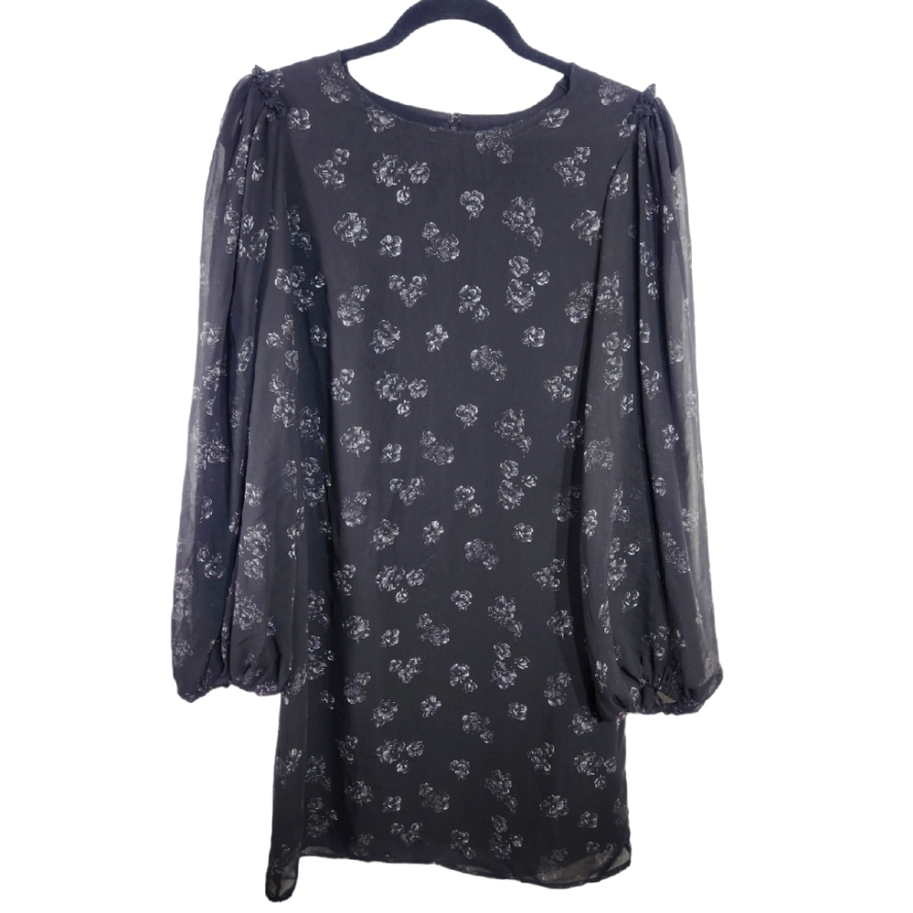 Victoria's Secret Long Sleeve Dress Size 2 Black Floral